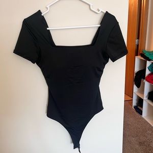 NWT, klassy network square neck bramisuit, black, size M